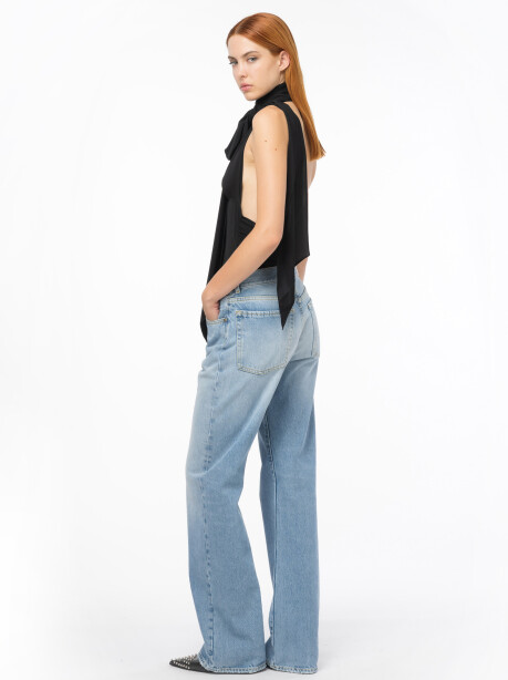 Jeans wide leg denim vintage chiaro - 3