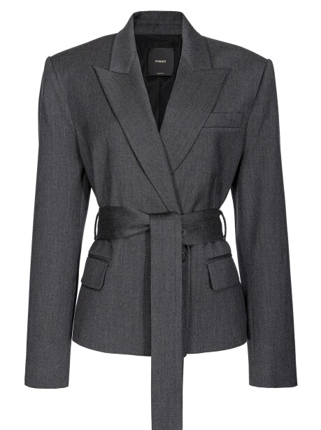 Blazer flanella con cintura - 4