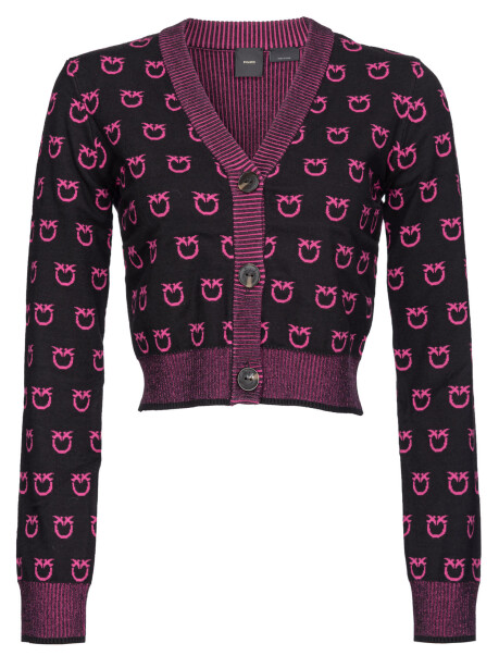 Cardigan corto jacquard logo - 4