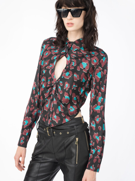 Camicia con stampa animalier colorata - 1