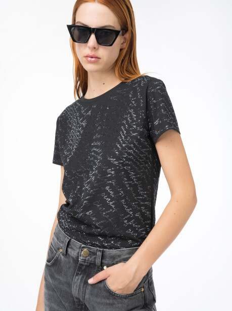 T-shirt con logo full strass - 3