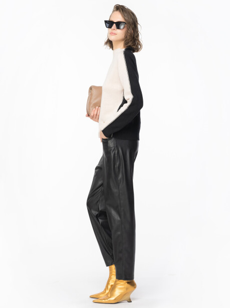 Pantaloni carrot fit similpelle - 3