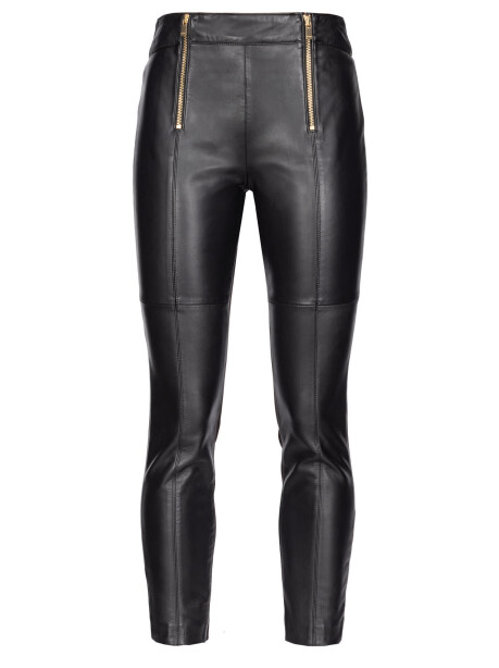 Leggings in pelle bimateriale - 4