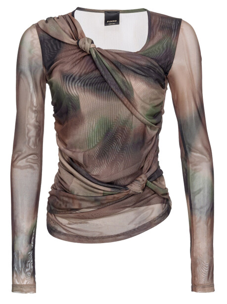 Maglia in tulle con stampa Tie-dye - 4