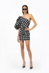 Mini dress monospalla a pois - 1