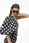 Mini dress monospalla a pois - 3