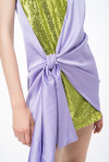 Mini dress satin e full paillettes - 3