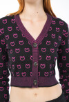 Cardigan corto jacquard logo - 3