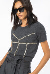 Maglia in lana con strass - 1