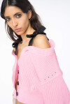 Cardigan a costine con spalline - 3