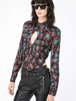 Camicia con stampa animalier colorata